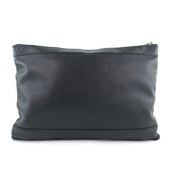 Balenciaga Navy Clip M Clutch Bag Leather 37373 - Picture 1 of 10